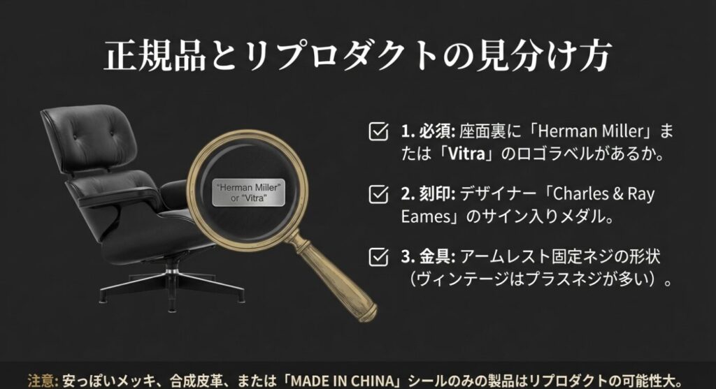 ロゴラベル、サイン入りメダル、ネジの形状など、本物を見分けるための3つの必須確認ポイント。