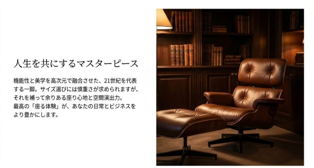 書斎に置かれたウィルクハーン・グラフが演出する格調高い空間のイメージ