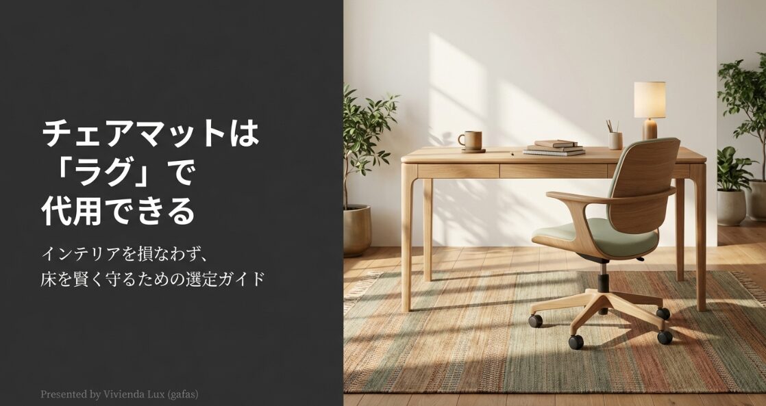 チェアマットをラグで代用し、インテリアを損なわずに床を守るための選定ガイドスライド