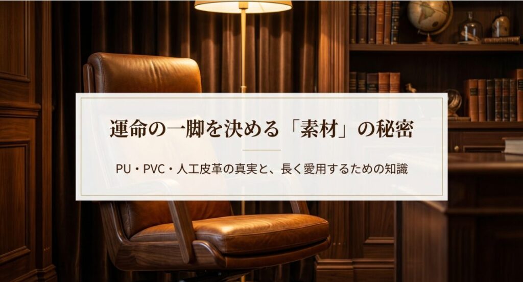 PUレザー・PVCレザー・人工皮革の真実を解説するスライドのタイトル表紙