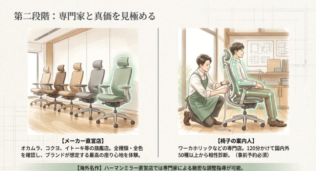 メーカー直営店や専門コンシェルジュによる詳細なフィッティング体験の解説