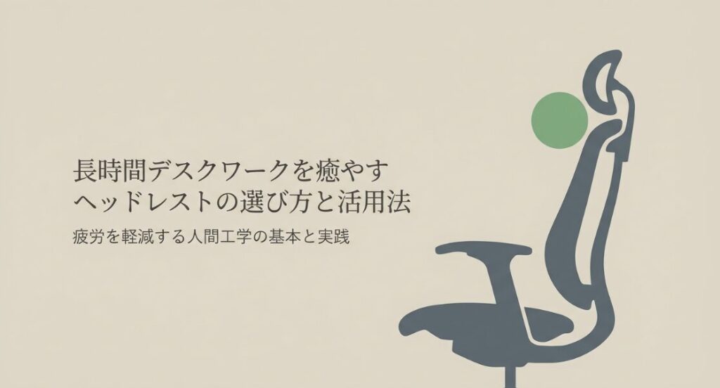 オフィスチェアのヘッドレスト選びと活用法をまとめた人間工学ガイドの表紙