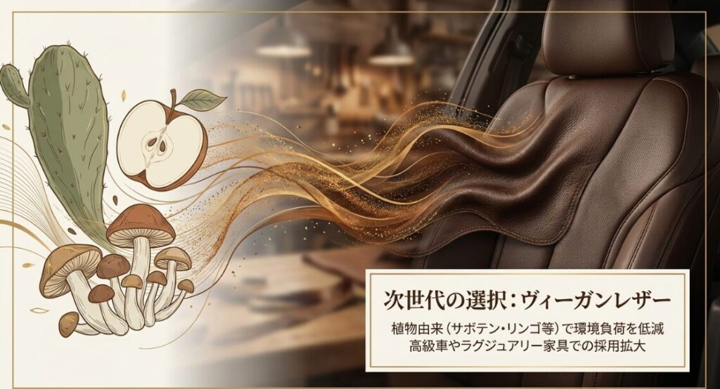 サボテンやリンゴなど植物由来で環境負荷を低減するヴィーガンレザーの解説